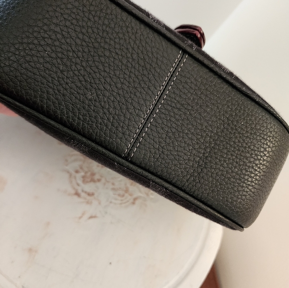 Coach Amelia Saddle Bag Black Denim & Pebbled leather NWT - Picture 9 of 10